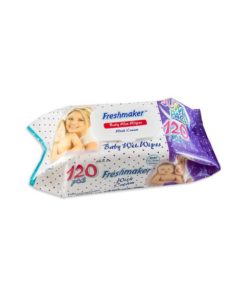 Șervețele umede Freshmaker Jumbo pack 120 buc. cu capac